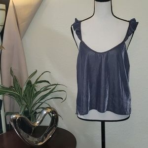 Victoria's Secret gray velvet like mix slip top